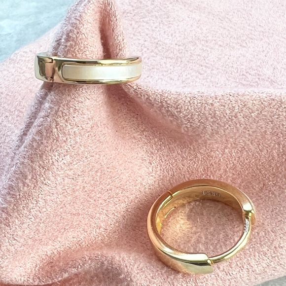 New ORSI Silver Hoops Brooke Earrings Gold Plated - Picture 2 of 6